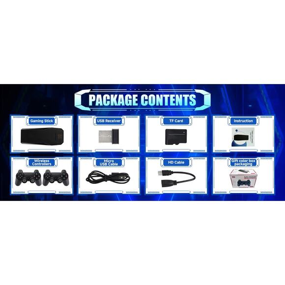 Retro Gaming Console, Video Game Stick Nostalgic Classic Games from The 80s 90s - Picture 10 of 14